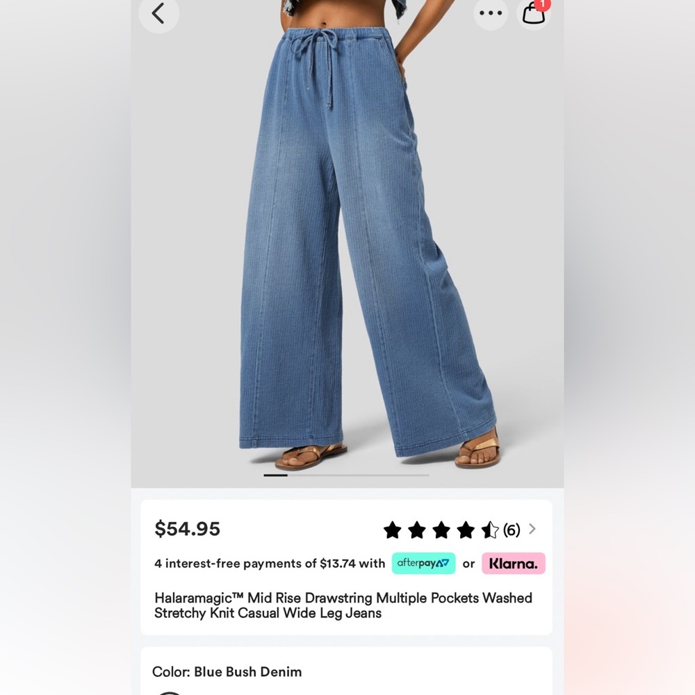 Halaramagic mid rise drawstring jeans